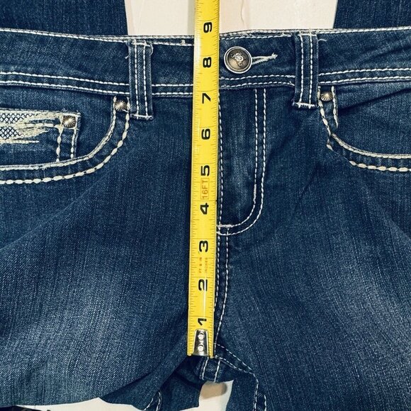 ND WEEKEND Jeans Women's Sz 6 Dark Blue Skinny‎ Embroidered Studs Stones Pockets - Picture 16 of 16